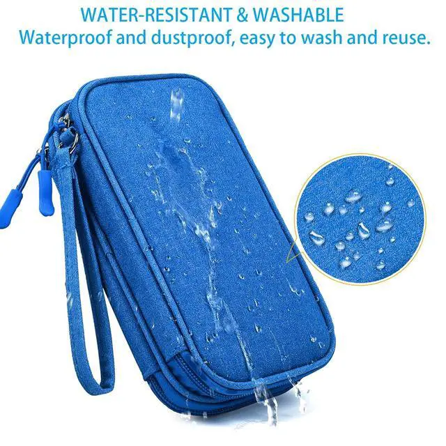 Alt view image 4 of 7 - Cord Organizer Travel Cable Organizer Bag Tech Electronic Organizer Travel Case, Electronic Accessories Pouch Bag for Cable, USB, Cord, Charger, Phone, Power Bank, Earphone (Blue, Medium)