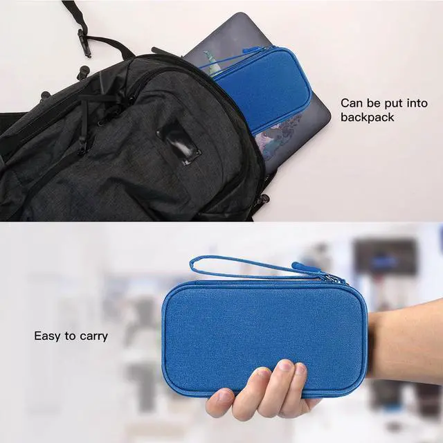 Alt view image 7 of 7 - Cord Organizer Travel Cable Organizer Bag Tech Electronic Organizer Travel Case, Electronic Accessories Pouch Bag for Cable, USB, Cord, Charger, Phone, Power Bank, Earphone (Blue, Medium)
