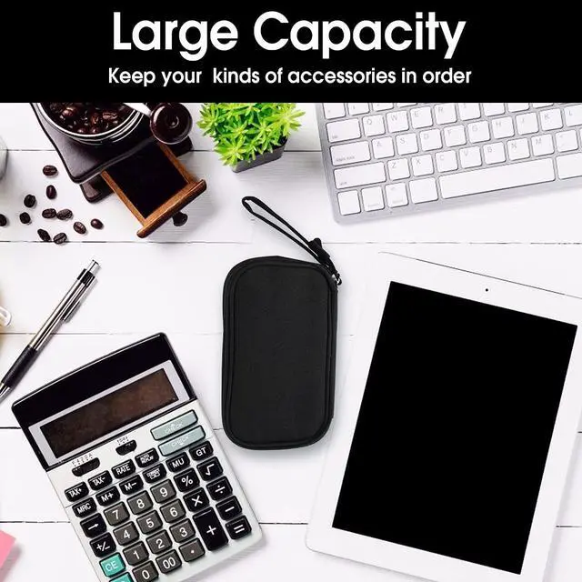 Alt view image 3 of 7 - Travel Electronic Organizer Pouch Bag, 3 Compartments Portable Electronic Phone Accessories Storage Multifunctional Case for Cable, Cord, Charger, Hard Drive, Earphone(Black)