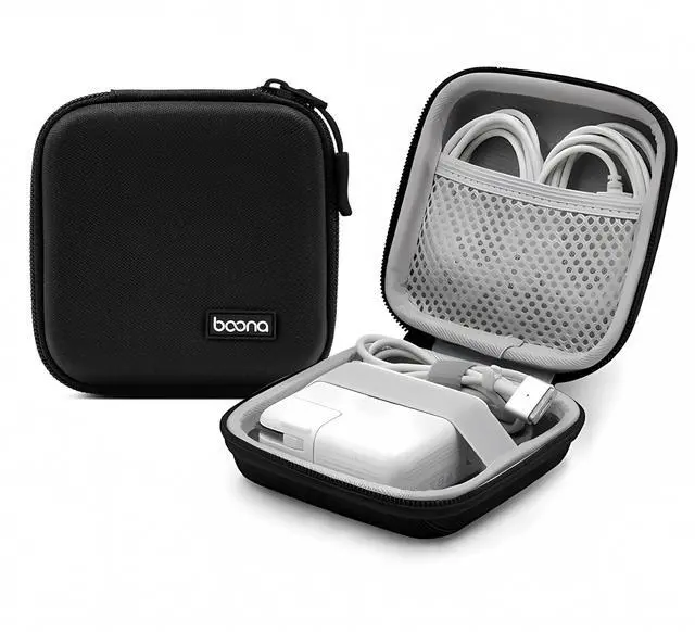 Main image of Small Travel Carrying Storage Case, 4.4"x4.4" Charger Organizer, Pouch compatible with MacBook Power Adapter, Laptop Accessories Cables, Cords, USB Drives, Earphones