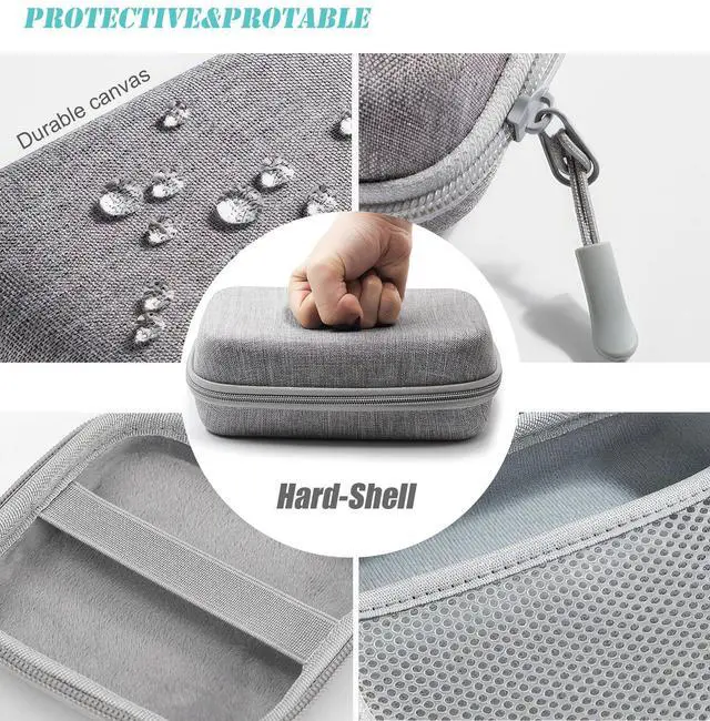 Alt view image 3 of 6 - Small Travel Carrying Storage Case, 4.4"x4.4" Charger Organizer, Pouch compatible with MacBook Power Adapter, Laptop Accessories Cables, Cords, USB Drives, Earphones