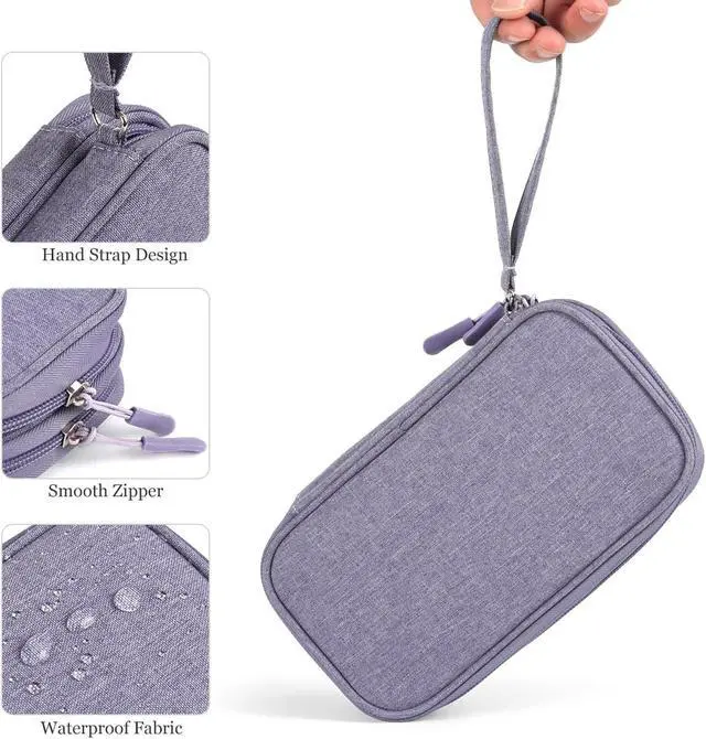 Alt view image 6 of 7 - Electronic Organizer Travel Cable Accessories Bag, Electronic Organizer Case, Electronic Accessories Organizer Bag for Power Bank, Charging Cords, Chargers, Mouse, USB Cable, Earphones (Purple)