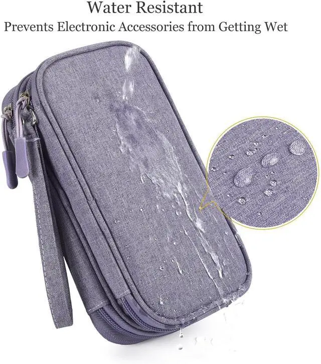 Alt view image 5 of 7 - Electronic Organizer Travel Cable Accessories Bag, Electronic Organizer Case, Electronic Accessories Organizer Bag for Power Bank, Charging Cords, Chargers, Mouse, USB Cable, Earphones (Purple)