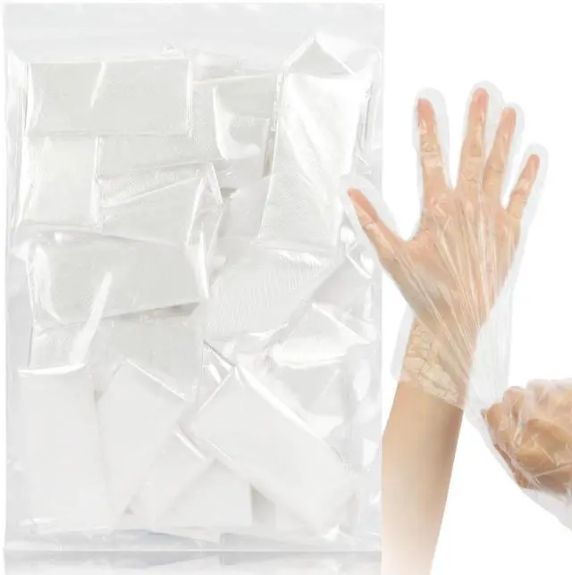 Main image of 100pcs(50prs) Disposable Plastic Gloves - Thickened Food Safe Handling Food Prep Service Gloves Clear Food Handler Cooking Serving Kitchen Restaurant Hair Dye Individual Package