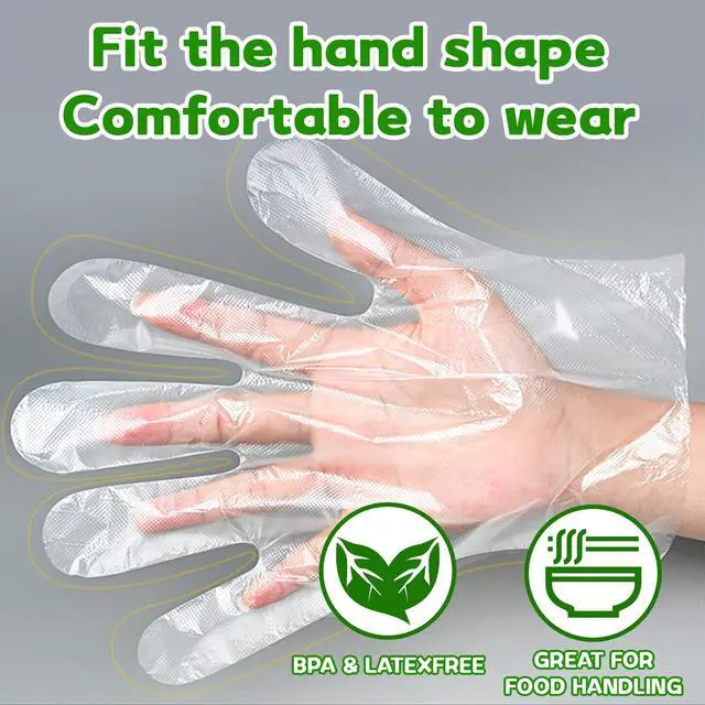 Alt view image 2 of 7 - Disposable TPE Gloves Latex-Free Food Sertving Glove 100/400 Packs for Kitchen, Gardening, Cleaning (100 Count, Medium)