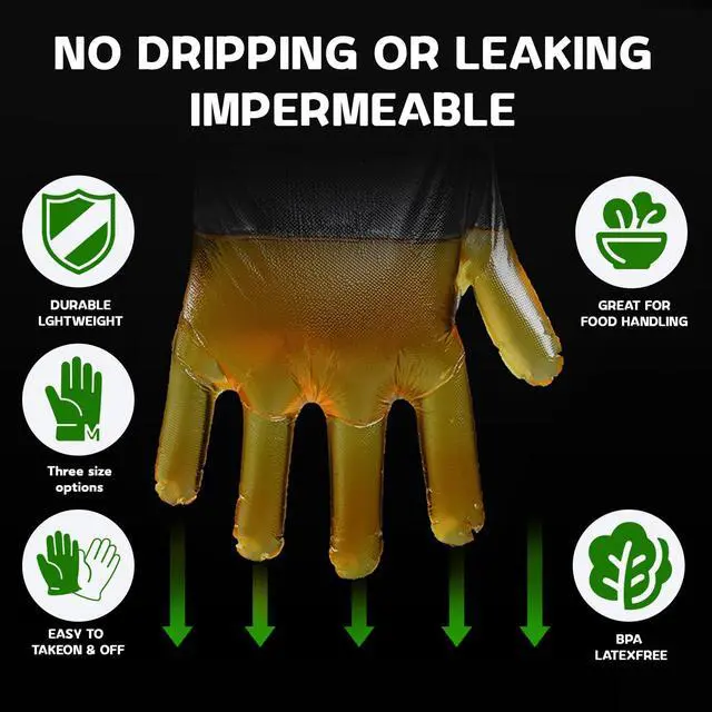Alt view image 4 of 7 - Disposable TPE Gloves Latex-Free Food Sertving Glove 100/400 Packs for Kitchen, Gardening, Cleaning (100 Count, Medium)