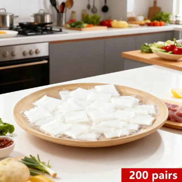 Alt view image 5 of 5 - Disposable Food Prep Gloves - 200 Pairs Plastic Food Safe Disposable Gloves, Food Handling, One Size Fits Most 200 Pairs