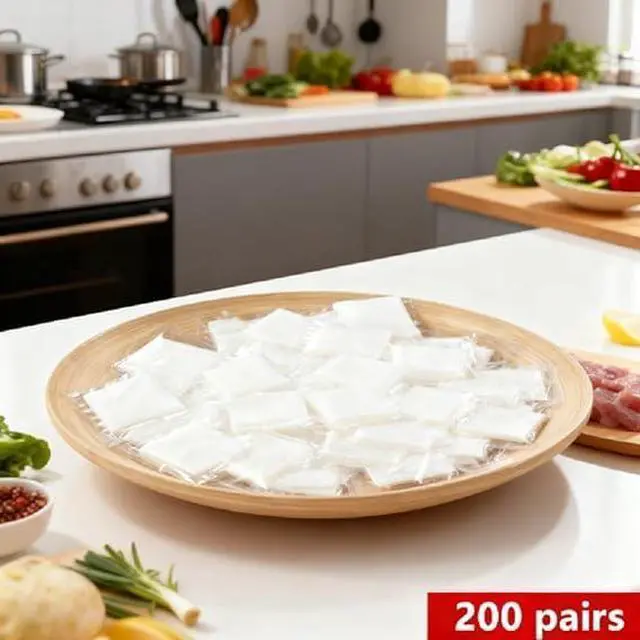 Alt view image 5 of 5 - 200 Pack Disposable Kitchen Gloves, Food Grade Vinyl - Latex Free, Powder Free & Non-Slip for Cooking, Baking, Cleaning & Hair Dyeing&DIY Projects - Multipurpose Food Prep Gloves