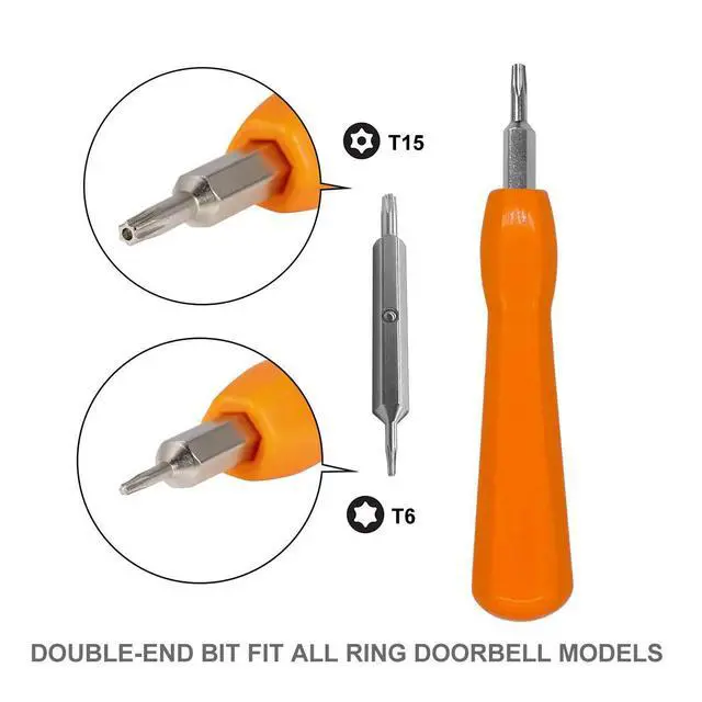 Alt view image 2 of 7 - Screwdriver for Ring Doorbell,EMiEN Torx T6 T15 Bit Screwdriver For Ring Video Doorbell,Doorbell 2,Doorbell Pro And Elite Battery Change, Charge & Replacement, Wifi Password Reset Access