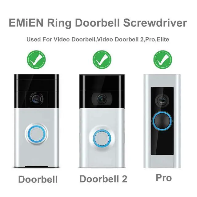 Alt view image 5 of 7 - Screwdriver for Ring Doorbell,EMiEN Torx T6 T15 Bit Screwdriver For Ring Video Doorbell,Doorbell 2,Doorbell Pro And Elite Battery Change, Charge & Replacement, Wifi Password Reset Access