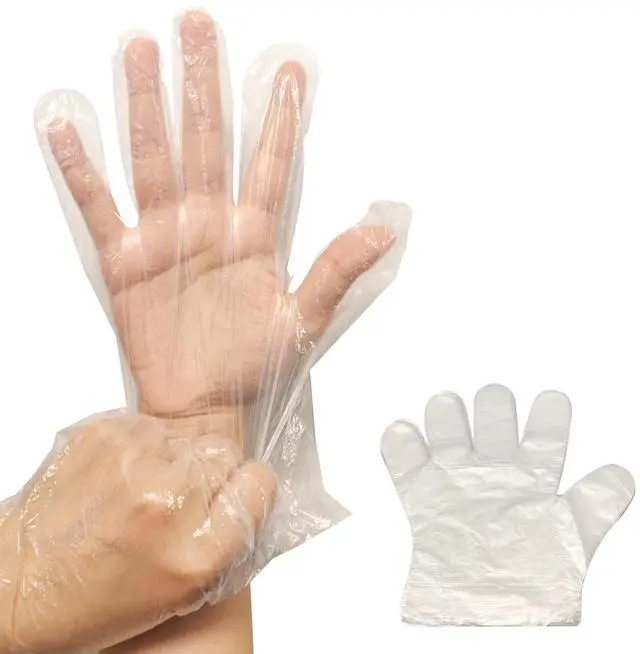 Main image of 200 Pack Disposable Plastic Food Handling Gloves, Clear Service Gloves for Cleaning, Food Handling, and Prep (200)