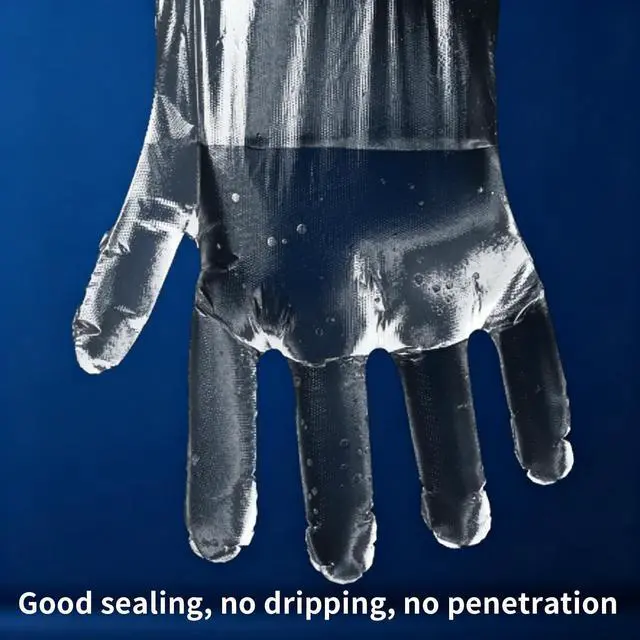 Alt view image 6 of 7 - 200 Pack Disposable Plastic Food Handling Gloves, Clear Service Gloves for Cleaning, Food Handling, and Prep (200)