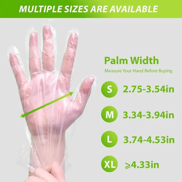 Alt view image 5 of 5 - 200-Count TPE Gloves, Disposable Elastic Gloves for Food Handling, Cleaning, Beauty Care, and Crafts, Latex-Free, Ambidextrous, Comfortable & Durable