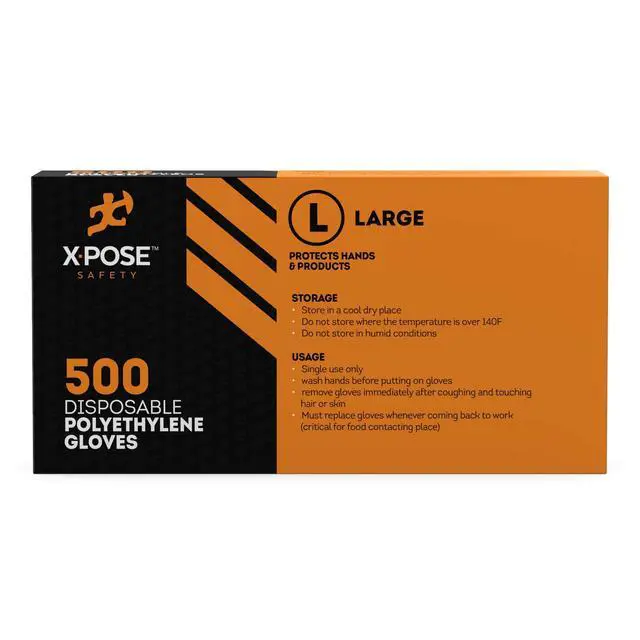 Alt view image 3 of 3 - Clear Disposable Poly Gloves - 500 Medium - Non Latex Gloves - Kitchen Prep, Restaurant, Cooking, Cleaning, Hair Dye, Dishwashing, Industrial Disposal