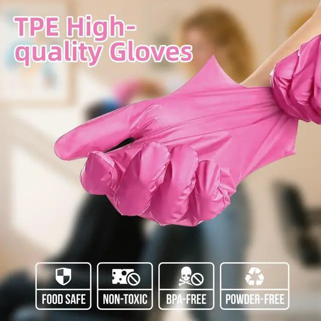 Alt view image 3 of 6 - 100PCS Disposable Plastic Gloves for Food Prep, Gardening & Outdoor Use | Latex-Free, Waterproof