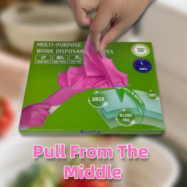 Alt view image 6 of 6 - 100PCS Disposable Plastic Gloves for Food Prep, Gardening & Outdoor Use | Latex-Free, Waterproof