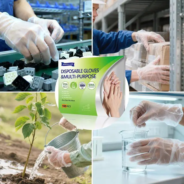 Alt view image 5 of 5 - 100 Pcs Disposable Food Prep Gloves, Clear Polyethylene, Lightweight Textured Grip, For Food Service, Kitchen Cooking, Baking, Grilling, Serving & Restaurants