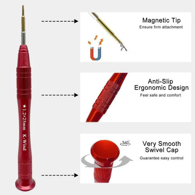 Alt view image 3 of 6 - P5 Pentalobe Screwdriver for Laptop Computer, Rotable Top