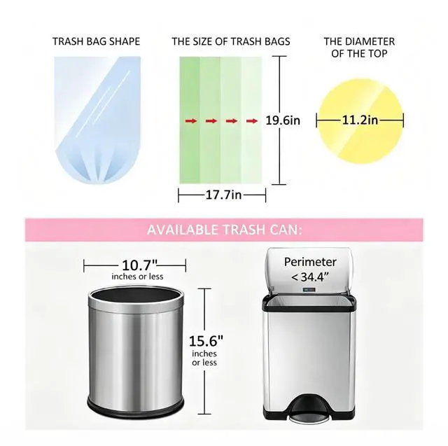 Alt view image 2 of 7 - 4 Gallon 140 Counts Strong Trash Bags Garbage Bags by RayPard, fit 12-15 Liter, 3,3.5,4.5 Gal trash Bin Liners for Home Office Kitchen Bathroom Bedroom, Multicolor