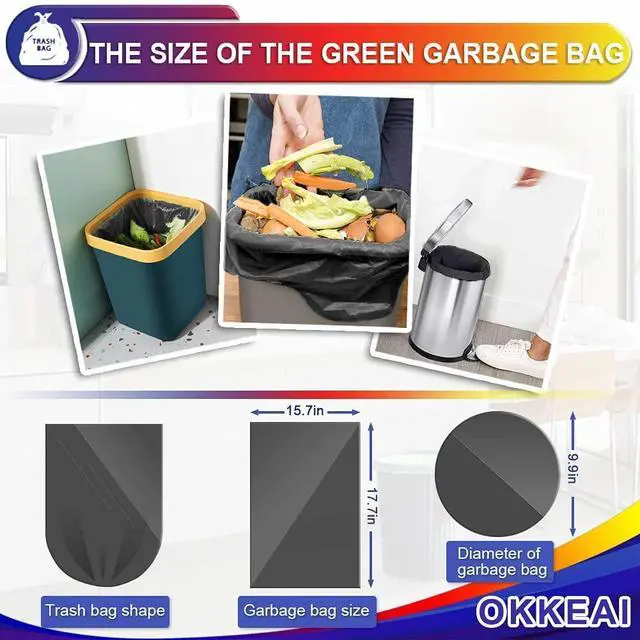 Alt view image 3 of 7 - Small Garbage Bags for Bathroom Can 5 Liter Trash Bags 1.2 Gal Waste Basket Liners for Bathroom Mini Trash Bags Trash Plastic Bags Small