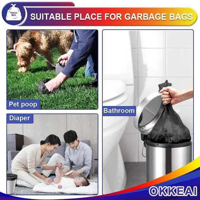 Alt view image 4 of 7 - Small Garbage Bags for Bathroom Can 5 Liter Trash Bags 1.2 Gal Waste Basket Liners for Bathroom Mini Trash Bags Trash Plastic Bags Small