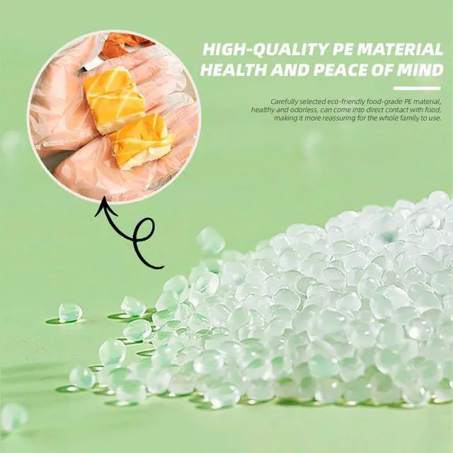 Alt view image 5 of 6 - Disposable Plastic Gloves Food Handling Service Disposable PE Gloves For Cooking (500 Coun)