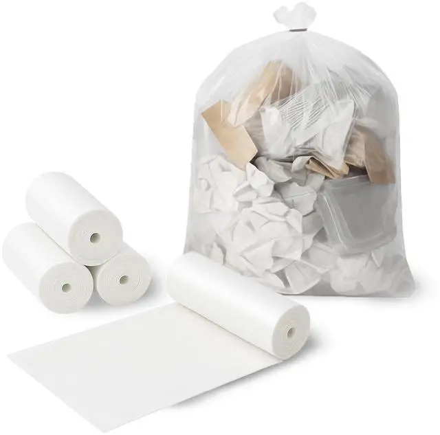 Main image of 4 Gallon Clear Trash Bags, 200 Count 18" x 17" Small Wastebasket Liners for Bathroom, Bedroom & Office 6 Micron Unscented Plastic Bags for Everyday Lightweight Trash