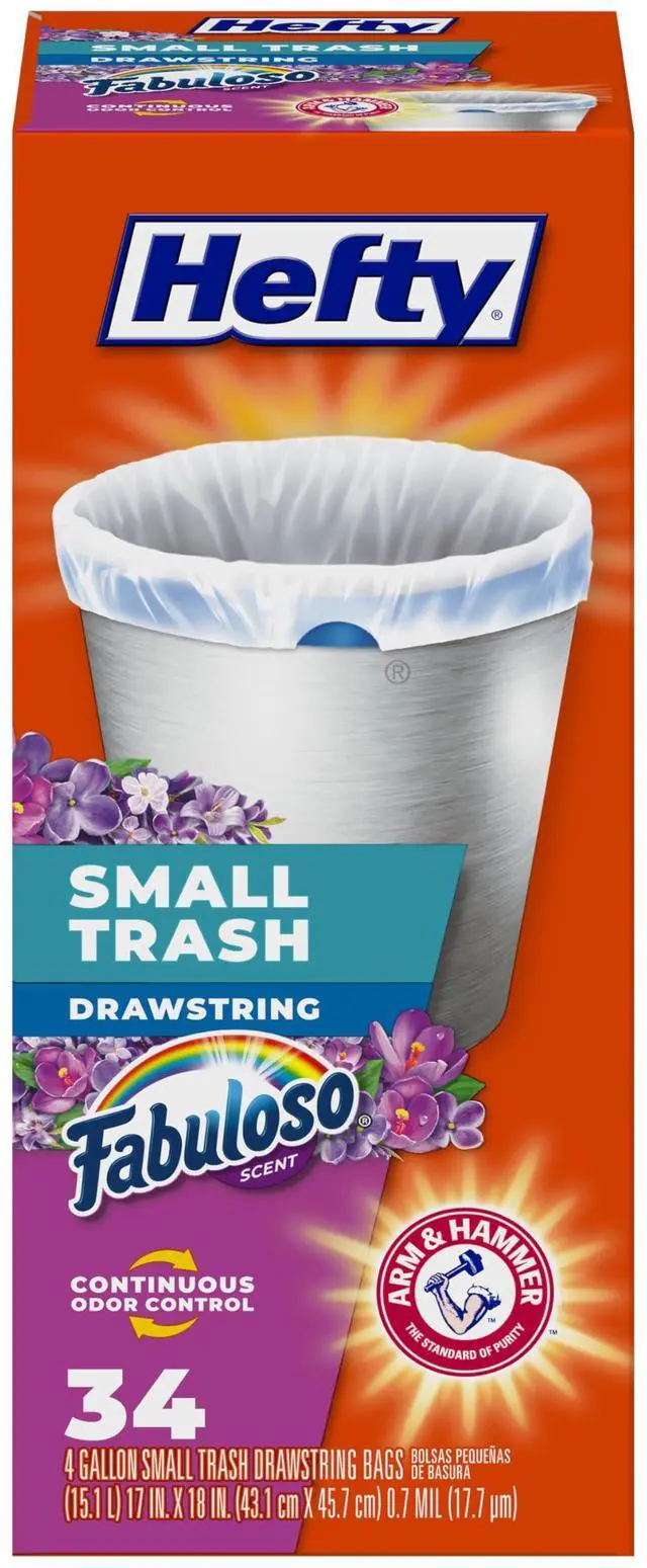 Main image of Small Trash Bags, Fabuloso Scent, 4 Gallon, 34 Count