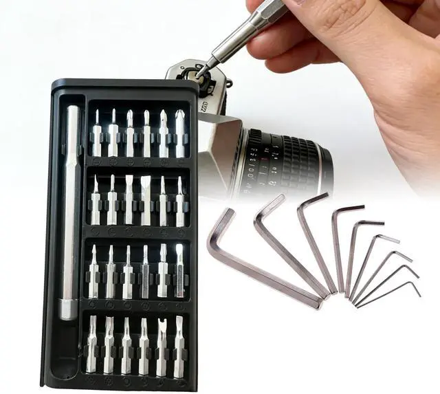 Main image of 33 in 1 Precision Screwdriver Set with 9Pcs L-Shaped Hex Key Set, Professional Multi-Function Repair Tool Kit for Eyeglasses,Watches,Smartphones,Bicycles,Compute,Home Tool (Screwdriver,Hex Wrench)