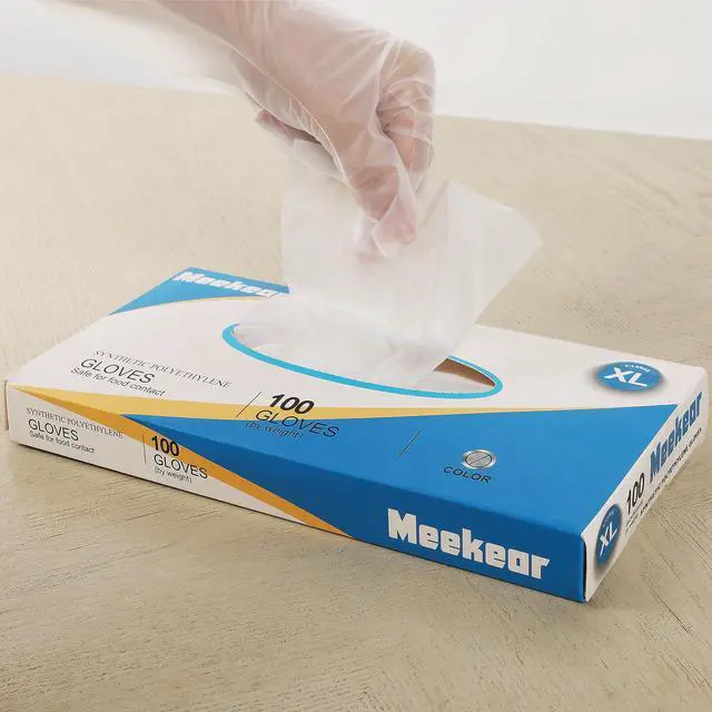 Alt view image 7 of 7 - 100 PCS Food Prep Disposable Gloves, TPE Clear Latex-Free Food Safe Cleaning Gloves, BPA Free, Powder Free, Oil Tight, X-Large