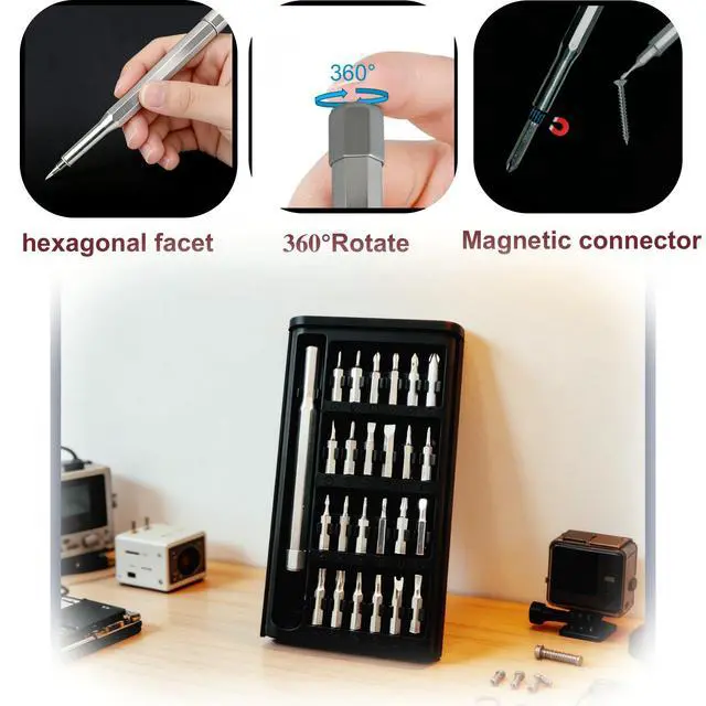 Alt view image 7 of 7 - 33 in 1 Precision Screwdriver Set with 9Pcs L-Shaped Hex Key Set, Professional Multi-Function Repair Tool Kit for Eyeglasses,Watches,Smartphones,Bicycles,Compute,Home Tool (Screwdriver,Hex Wrench)