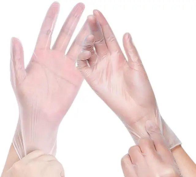 Main image of Clear Vinyl Gloves, Disposable Powder-Free Latex-Free Gloves, 100 Count Box, Food Handling & Cleaning Gloves for Restaurants, Kitchen, Household, Medical, Beauty, Crafts and General Purpose Use