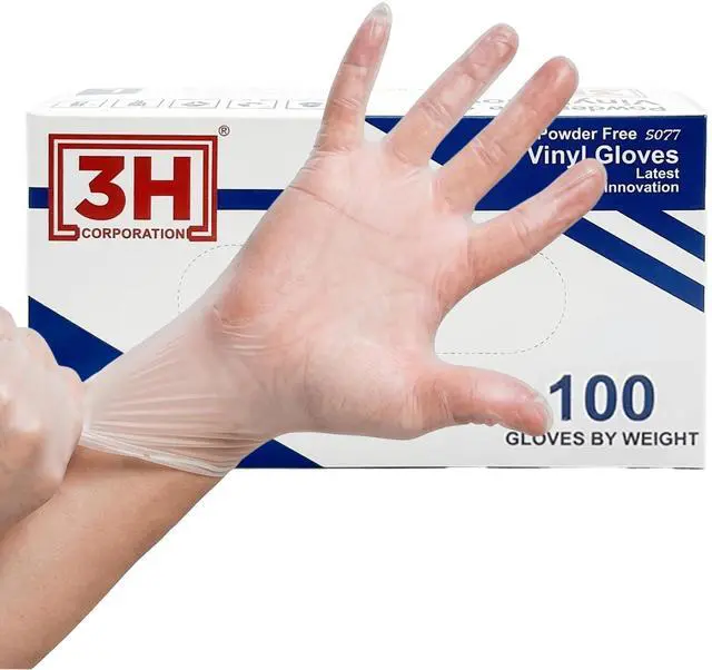 Main image of Clear Vinyl Disposable Gloves - Medium (100 Count), Latex Free & Food Safe - Multipurpose Protective Gloves for Meal Prep, Cooking, Cleaning, and Hair Dye - Powder Free