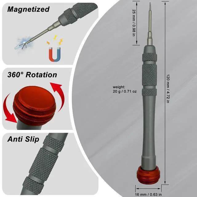 Alt view image 2 of 6 - P2 Pentalobe Screwdriver for Mobile Phone, 0.8mm P2 TS1 PL1 with Magnetism