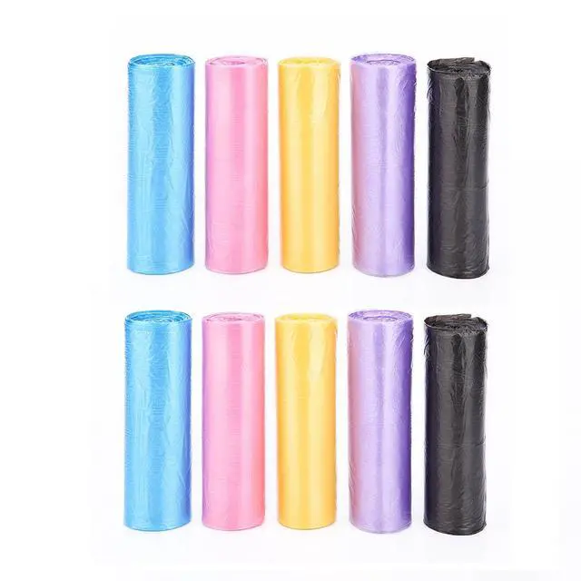 Alt view image 2 of 7 - 4 Gallon Trash Bags, Small Garbage Bags Kitchen Trash Bags Thin Material Small Size 15-Liters Wastebasket Liners Trash Can Plastic Bags for Office, Home Waste Bin, 150 Counts Assort Radom Colors,5Pack