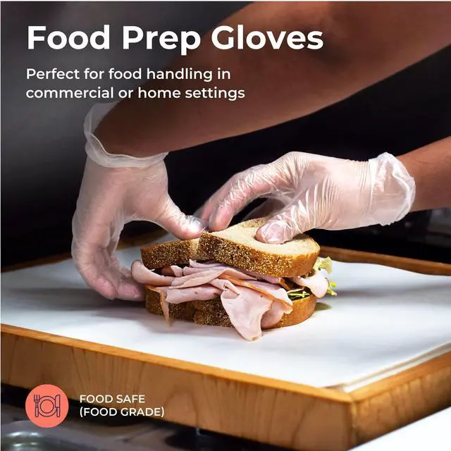Alt view image 6 of 7 - 100 Pack Disposable Latex Free Medium M Vinyl Food Prep Gloves - Powder Free, Ideal for Kitchen, Bathroom, Household, Gardening