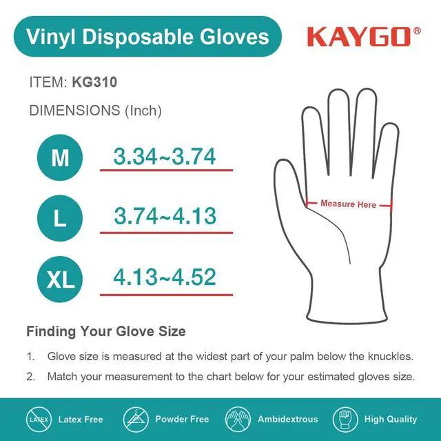 Alt view image 7 of 7 - Disposable Vinyl Gloves, 100 pack Powder Free Latex Free, 3 Mil,Idea for Home, Cleaning and Food, Clear, KG310,L