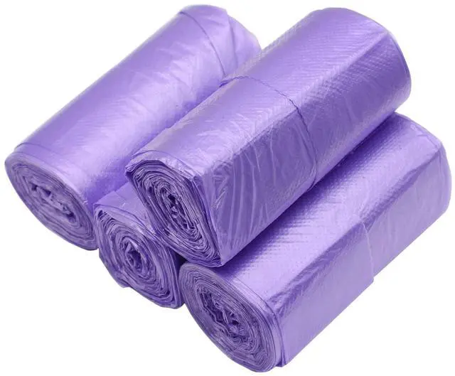 Main image of 100 Counts 4 Gallon 45x60Cm Kitchen Purple Trash Bags with Handles for Bathroom Trash Bags, Contractor Bags (100pcs Purple 45x60CM)