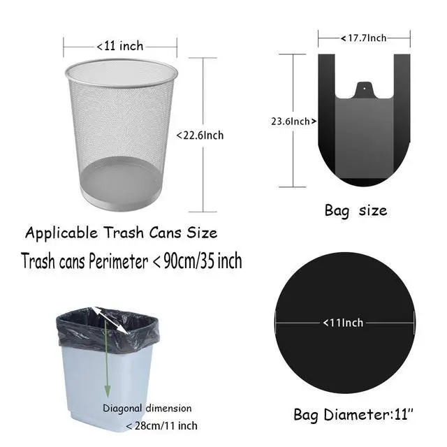 Alt view image 2 of 7 - 100 Counts 4 Gallon 45x60Cm Kitchen Purple Trash Bags with Handles for Bathroom Trash Bags, Contractor Bags (100pcs Purple 45x60CM)