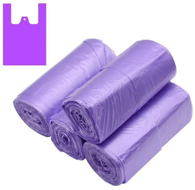 Alt view image 4 of 7 - 100 Counts 4 Gallon 45x60Cm Kitchen Purple Trash Bags with Handles for Bathroom Trash Bags, Contractor Bags (100pcs Purple 45x60CM)