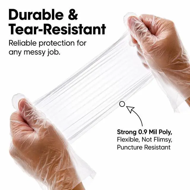 Alt view image 5 of 7 - ForPro Disposable Poly Gloves, Food Grade, BPA-Free, Latex-Free, Powder-Free, Lightweight Plastic Gloves for Cooking, Food Prep, Food Service, One Size Fits Most, Clear, 600-Count