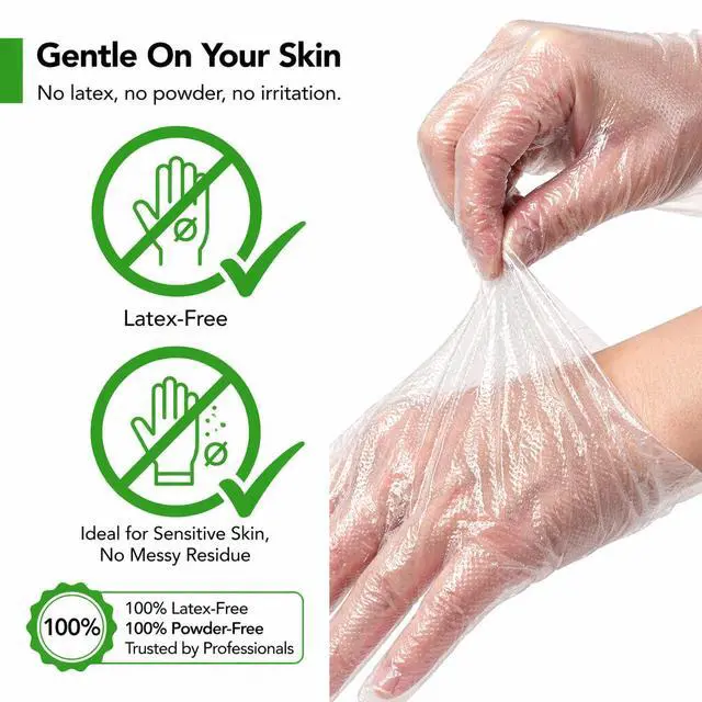 Alt view image 7 of 7 - ForPro Disposable Poly Gloves, Food Grade, BPA-Free, Latex-Free, Powder-Free, Lightweight Plastic Gloves for Cooking, Food Prep, Food Service, One Size Fits Most, Clear, 600-Count