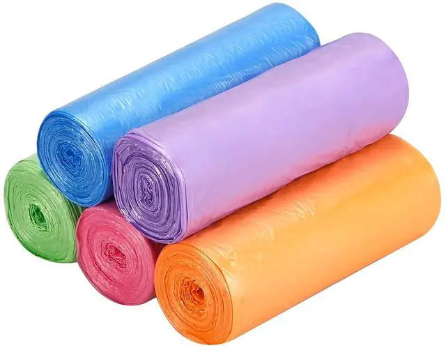 Alt view image 2 of 6 - Small Trash bags 4 Gallon,Bathroom Trash Bags, Small Garbage Bags for Bathroom Office Small Trash Can Bags, 4 Rolls,Colored