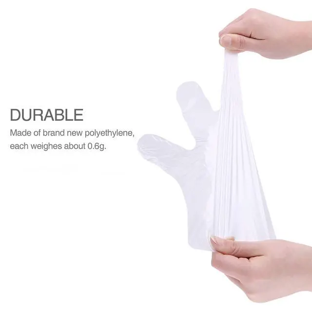 Alt view image 4 of 7 - 500 PCS Clear Disposable Food Service Gloves, Free Size