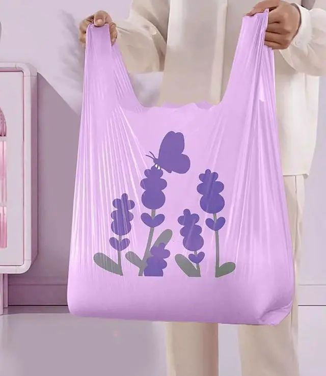Alt view image 2 of 7 - 50pcs Purple Small Trash Bags 3 Gallon 4 Gallon for Bathroom, Office, Kitchen,Bedroom Waste Bin 1.1 Mil Thick Garbage Bags Separated Unscented Strong Rubbish Bags (Purple, 50 Counts)