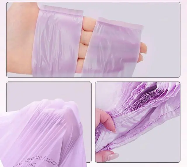 Alt view image 6 of 7 - 50pcs Purple Small Trash Bags 3 Gallon 4 Gallon for Bathroom, Office, Kitchen,Bedroom Waste Bin 1.1 Mil Thick Garbage Bags Separated Unscented Strong Rubbish Bags (Purple, 50 Counts)