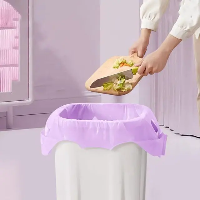 Alt view image 7 of 7 - 50pcs Purple Small Trash Bags 3 Gallon 4 Gallon for Bathroom, Office, Kitchen,Bedroom Waste Bin 1.1 Mil Thick Garbage Bags Separated Unscented Strong Rubbish Bags (Purple, 50 Counts)