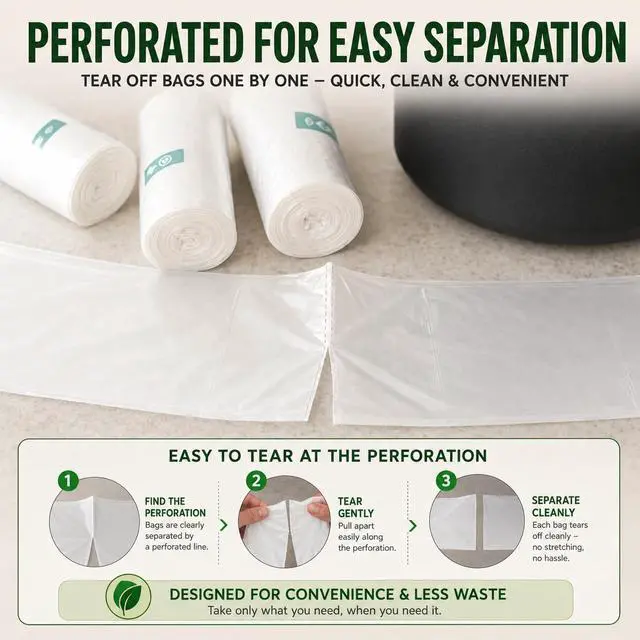 Alt view image 5 of 6 - 1.2 Gallon 120 Clear Small Trash Bags Bathroom 1 Gallon Garbage Bags Plastic Wastebasket Mini Trash Bags Can Liners for Home and Office Bins, 120 Count