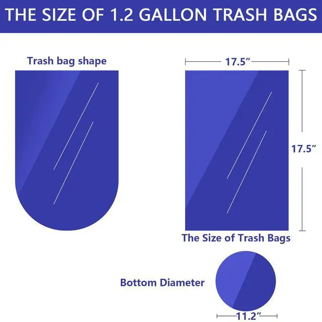 Alt view image 3 of 7 - 1.2 Gallon Clear Trash Bags, 150 Count 4.5 Liter Trash Liners Small Garbage Bags for Office, Bathroom
