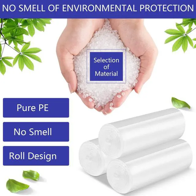Alt view image 4 of 7 - 1.2 Gallon Clear Trash Bags, 150 Count 4.5 Liter Trash Liners Small Garbage Bags for Office, Bathroom